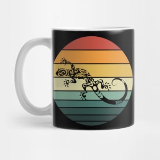 Retro 80s Tropical Sun Vaporwave Summer Curly Lizard Mug